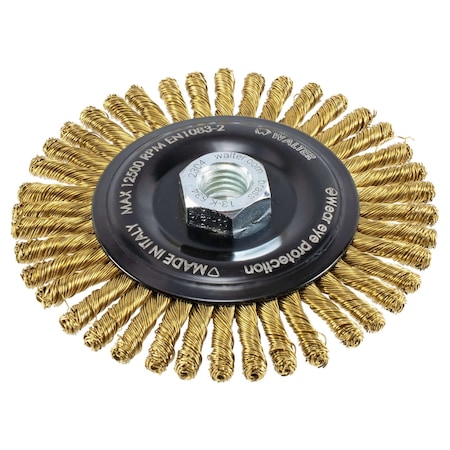 Walter Surface Technologies Walter Brass Wire Wheel Brushes 5", 0.020" Stringer Bead 13K534