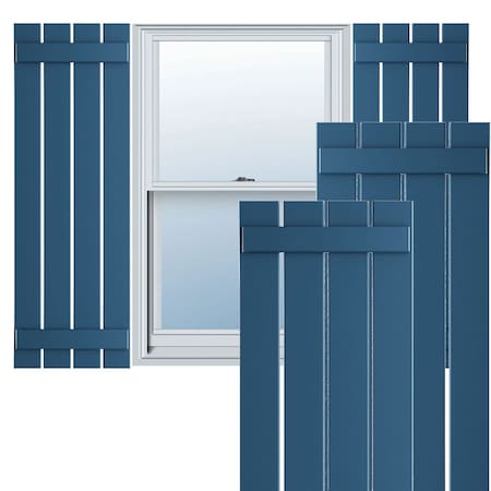 Ekena Millwork True Fit PVC Four Board Spaced Board-n-Batten Shutters, Sojourn Blue , 23W x 42H, PR TFP101SBF23X042HB