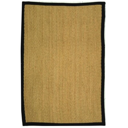Safavieh Natural Fiber 3 ft. x 5 ft. Power Loomed Small Rectangle Rug - Natural-Black NF115C-3