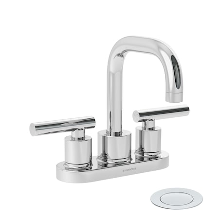 Symmons Dia 4 in. Centerset Two-Handle Bathroom Faucet with Push Pop Drain (1.0 GPM) SLC3512PP