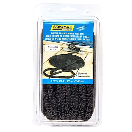 Seachoice Black Nylon Dock Lines 50-40381
