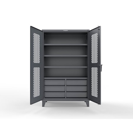 Strong Hold 12 GA Extreme Duty Ventilated (Hex) Cabinet with Half-Width Drawers 46-H-244-6/5DB