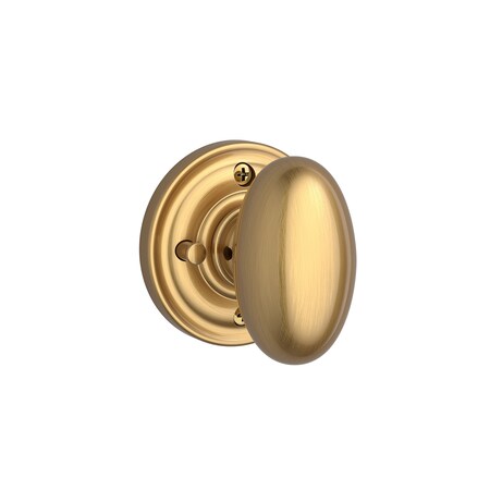 Baldwin Privacy Ellipse Knob and Traditional Round Rose with 6AL Latch and Dual Strike Lifetime Satin PVELLTRR044