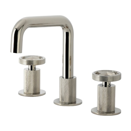 Kingston Brass Widespread Bathroom Faucet with Push Pop-Up Drain, Polished Nickel KS1416RNX