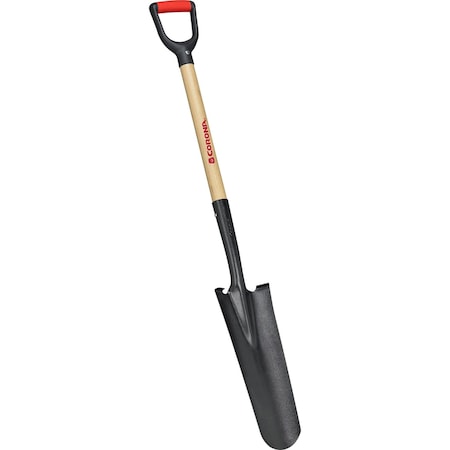 Corona Tools Drain Spade Shovel, 15-Gauge, 30 in. Wood D-Grip Handle SS 28010