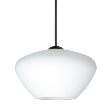 Besa Lighting Besa Peri Pendant, Opal Matte, Black Finish, 1x 5W LED 1XT-541007-LED-BK