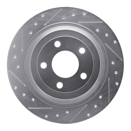 Dynamic Friction Co DFC Brake Rotor - Drilled and Slotted - Silver 631-54076L