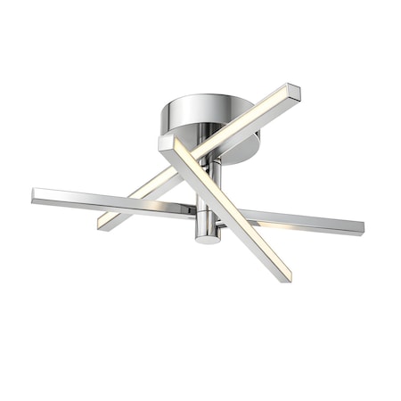 Afx Knoll, 18'' LED Flush Mount, Polished Chrome KNOF18LAJUDPC