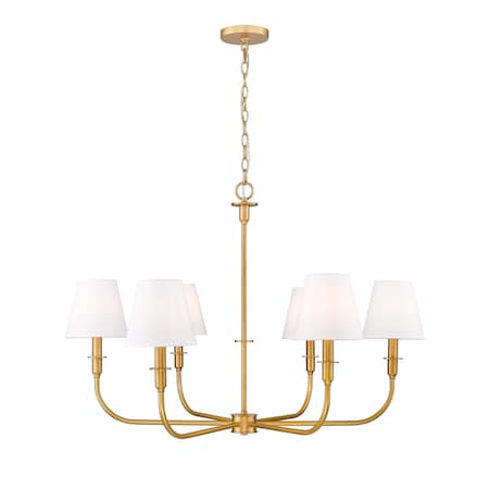Z-Lite Tova Rubbed Brass 6 Light Chandelier 3049-32RB