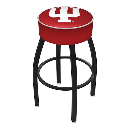 Holland Bar Stool Co 25" 4" Indiana Cushion Seat, Blk Wrinkle Base Swivel Bar Stool L8B125IndnaU