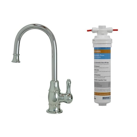 Mountain Plumbing Drinking Faucet with Curved Body and Handle and Mountain Pure Filter in Matte Black MT1853FIL-NL/MB