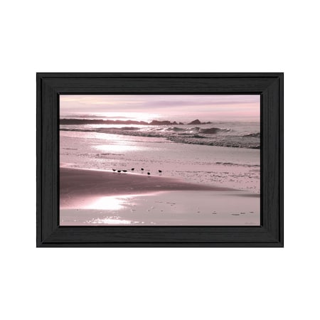 Homeroots Breakfast On The Beach Black Framed Print Wall Art 530166