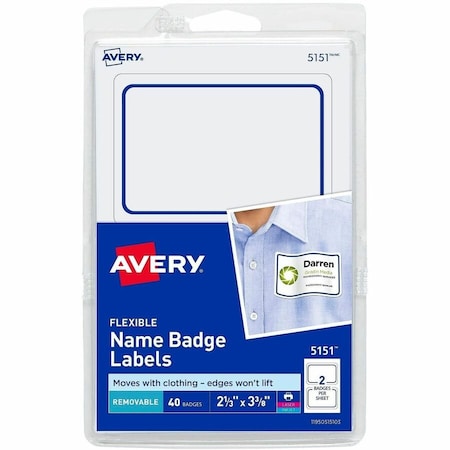 Avery Flexible Printable Name Tags, PK40 05151