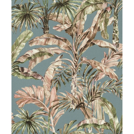 Advantage Calle Light Blue Tropical Wallpaper 2980-485257
