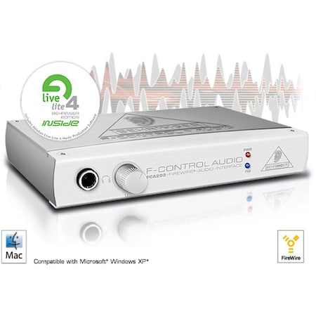 Behringer Ultra low-latency 2 In/2 Out 24-Bit/96 kHz FireWire Audio Interface FCA202