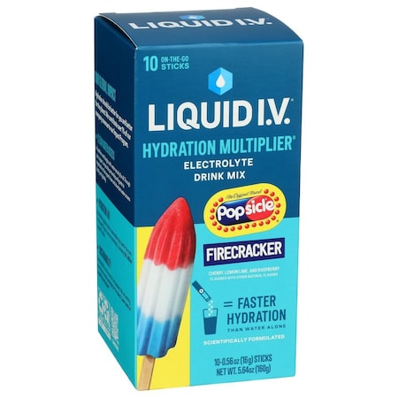 Liquid I.V. Hydration Multiplier Popsicle Firecracker Electrolyte Drink Mix, 5.64 Ounce LVM1027
