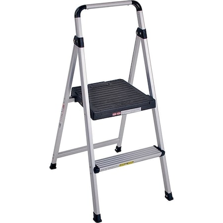 Cosco Folding Step Stool, 39.37 in H, 2-Step, 225 lb, Steel 11628ABK4