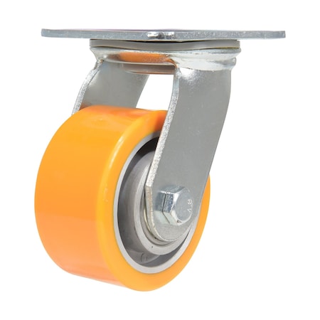 Vestil Polyurethane Swivel Caster 4 In. Diameter x 2 In. Width 660 Lb. Capacity Orange/Gray CST-VE-4X2PUA-S