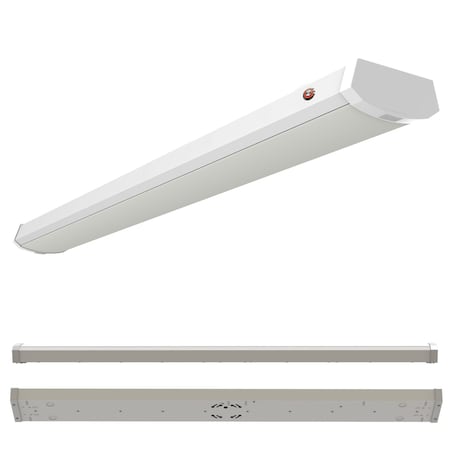 Bulbrite 4 ft. Integrated 5 Color Selectable LED Dimmable Wraparound Light W/ Battery Backup, 5300lm, White 773507