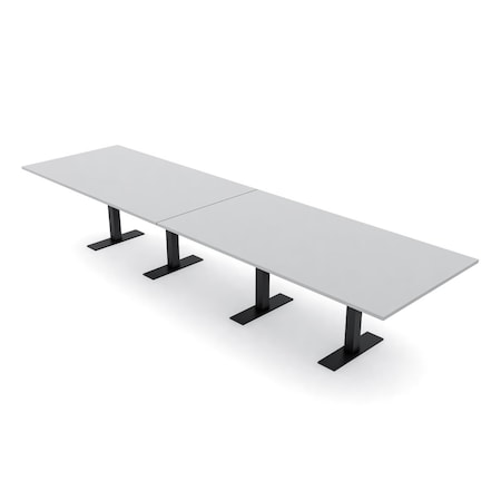 Skutchi Designs 14ft Rectangular Conference Table With Power | Harmony Series | 14 Person Meeting Room Table HAR-REC-48x168-T.BK-U779-NA
