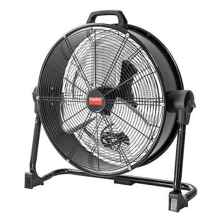 Dayton PortableFan, 20inDia, Black, Mobile, Plug-In 855DZ6