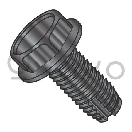 Oxoxo 1/4-20X3/8 Unslotted Indented Hex Washer Thread Cutting Screw Type 1 Fully Threaded Black O, 3000PK 373694