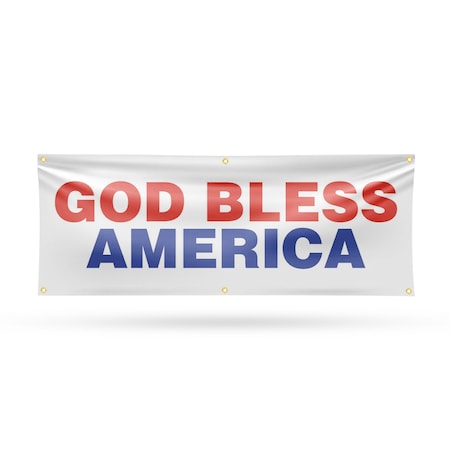Signmission God Bless America, 24 Inch x 72 Inch, Vinyl Banner B-72-30675