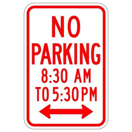Sign Solutions Usa Parking Sign, 12 in W, Aluminum Sign, White DUS10HWT1218R7-2a