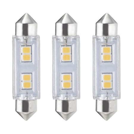 Bulbrite 20-Watt Equivalent T3 Non-Dimmable Festoon LED Light Bulb Soft White Light, 3PK 861532