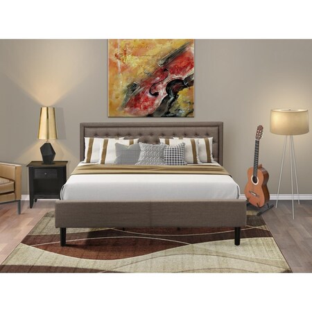 East West Furniture 2 Piece Kendall King Size Bedroom Set - Black KD18K-1GA06