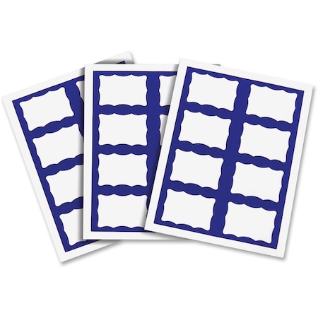 C-Line Products C-Line Laser/Inkjet Name Badge, 3-3/8in x 2-1/3in, Blue Border, 200/Box 92365