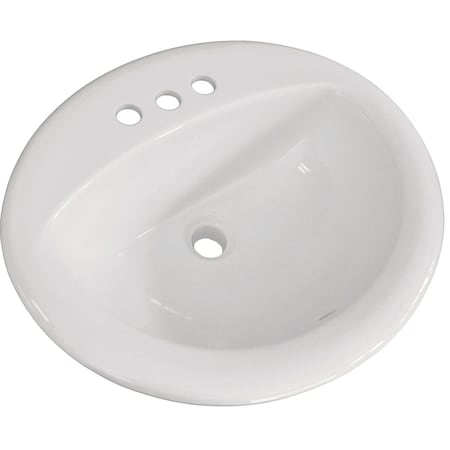 Cmi Compass Manufacturing Canton Oak Lawn Oval Drop-In Bathroom Sink White 006-623