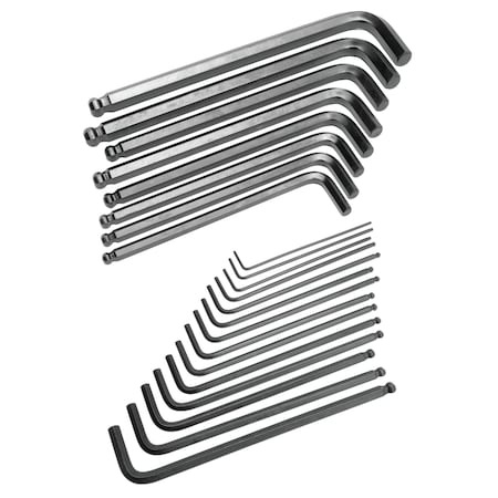 Performance Tool 22-Pc Sae/Mm Ball End Hex Hex Key Set, W80280 W80280