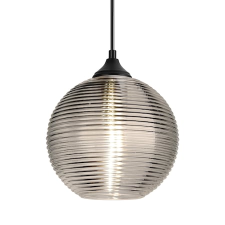 Besa Lighting Besa Kristall 8 Outdoor Pendant, Smoke, Black Finish, 1x 60W MAX E26 Base OP-461602-BK