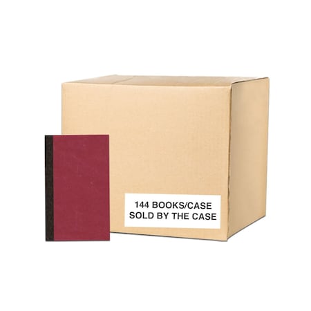 Roaring Spring Case of Red Memo Books, Pocket Sized 6.125"x3.75", 72 sheets of Paper, Durable Cover, Narrow Ruled, PK144 76096cs
