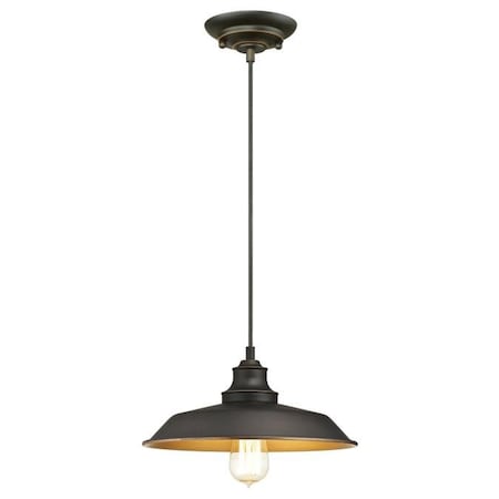 Westinghouse One-Light Indoor Pendant Iron Hill ORB, Metal Shade 6344700