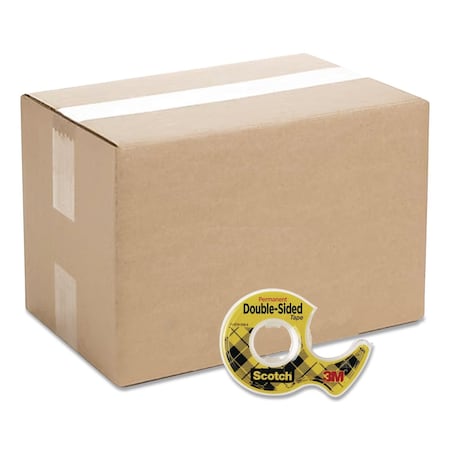 Scotch Double-Sided Permanent Tape in Handheld Dispenser, 1" Core, 0.5" x 37.5 ft, Clear, 72PK 137CT