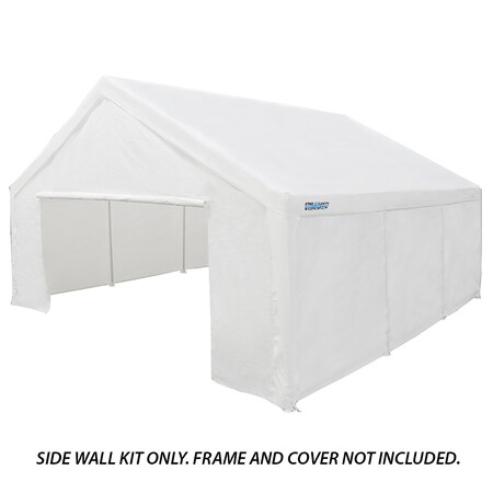 King Canopy 18ftx20ft Canopy Enclosure Sidewall Kit w/ Flaps, Fits 17ft 9in by 20ft frames, White SWK1820WF-2
