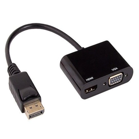 Sanoxy Displayport 1.2 Male to 4K HDMI+VGA Passive Adapter Cable W/ Latches 4K Resolution Ready SNX-CBL-LDR-DP208-1200