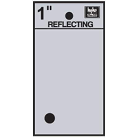 Hy-Ko RV-15 Reflective Sign, Character: ., 1 in H Character, Black Character, Silver Background, Vinyl RV-15/