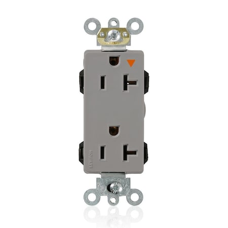 Leviton Straight Blade Receptacle, 5-20R, 20 A, 125V AC, Flush Mount, Isolated Ground M1636-IGG