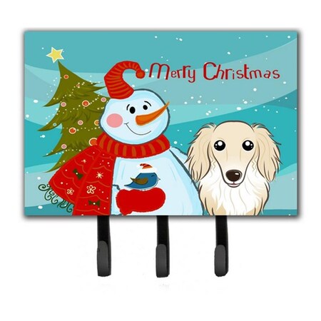 Carolines Treasures Snowman With Longhair Creme Dachshund Leash and Key Holder BB1832TH68