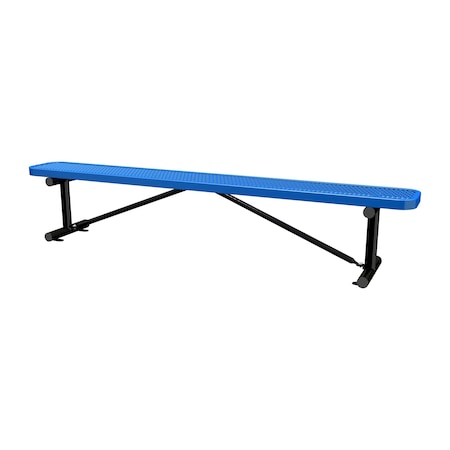 Leisure Craft Bench w/o Back, Surface Mount, 8ft., Blue B8XPSM-BLUE