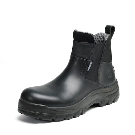 Handpoint Men's 6 in Soft Toe Slip-On Work Boots-Waterproof Leather Chelsea Boots, Slip Resistant, 12 80M02-EE-12