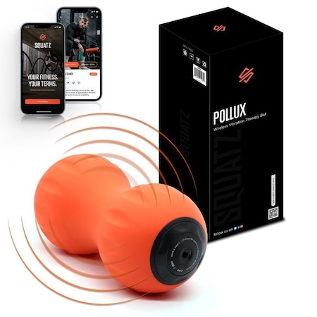 Squatz Peanut Wireless Vibrating Massage Ball, 3 Vibration Intensity Levels, 2 to 5 Hrs Power Life, Orange SQVB-3