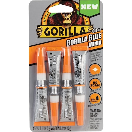 Gorilla Glue 0.42 Oz. Clear Mini All-Purpose Glue, 4PK 4541702