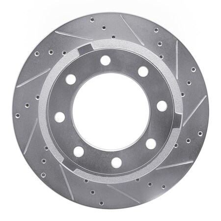 Dynamic Friction Co DFC Brake Rotor - Drilled and Slotted - Silver 631-54227R