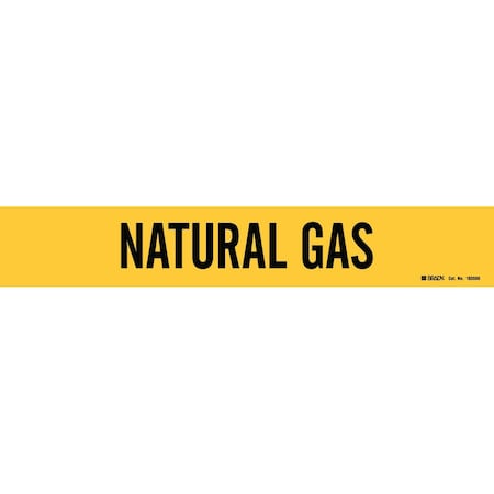 Brady Self-Adhesive Pipe Marker: NATURAL GAS, 2.25in H x 14in W, Pack of 5 Each, 5PK 103550