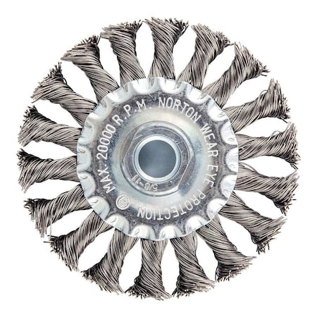 Norton Co Wheel Brush: 4 in Wheel Dia, Knotted 66252839019