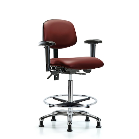 Blue Ridge Ergonomics Vinyl Chair, Vinyl, Adjustable Arms BR-VHBCH-CR-T0-A1-CF-RG-8815
